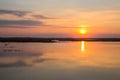 Sunset on the lake. Royalty Free Stock Photo