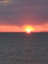 Sunset lake erie over Canada Royalty Free Stock Photo
