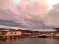 Sunset lake guntersville Alabama signal point marina Royalty Free Stock Photo