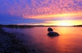 Sunset on Lake Ladoga, Russia