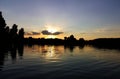 Sunset on the lake landscape Royalty Free Stock Photo