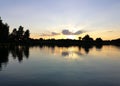 Sunset on the lake landscape Royalty Free Stock Photo