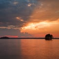 Sunset on Lake lanier Royalty Free Stock Photo