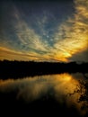 sunset on lake Limboto, Gorontalo Royalty Free Stock Photo