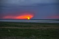 Sunset on Lake Manych, Stavropol territory. Russia