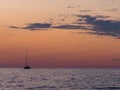 Sunset on Lake Michigan, Holland State Park beach Royalty Free Stock Photo