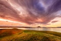 Sunset at Lake Myvatn Royalty Free Stock Photo