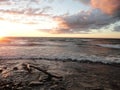 Sunset at lake Ontario in Oswego, NY Royalty Free Stock Photo