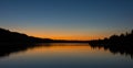 Sunset at the lake during our canoe-camping trip Royalty Free Stock Photo