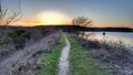 Sunset lake path
