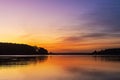 Sunset on the lake Plauer See in the town of Plau am See, Germany Royalty Free Stock Photo