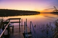 Sunset on the lake Plauer See in the town of Plau am See, Germany Royalty Free Stock Photo