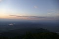 Sunset of lake Staffelsee from Heimgarten mountain in Bavaria, Germany