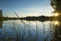 Sunset at lake in Sweden