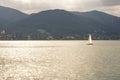 Sunset on lake Tegernsee Royalty Free Stock Photo