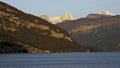 Sunset at Lake Thun with Eiger, Moench, Jungfrau