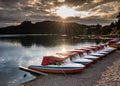 Sunset at Lake Titisee Royalty Free Stock Photo