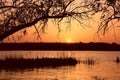 Sunset on lake Royalty Free Stock Photo