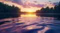 Sunset Lake Water Reflection Illustration Royalty Free Stock Photo