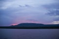 Sunset on lake Zyuratkul. Ural. Russia