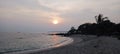 Sunset at Lampung beach, Indonesia Royalty Free Stock Photo