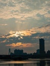 Sunset landscape around the Dadaocheng Wharf area