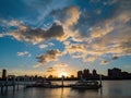 Sunset landscape around the Dadaocheng Wharf area