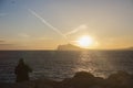 Sunset landscape of Benidorm and Sierra Helada Royalty Free Stock Photo