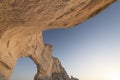 Sunset landscape with chalck rock formations at the White desert national park in Egypt Royalty Free Stock Photo