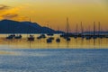 Sunset landscape coastal scene, ushuaia, argentina Royalty Free Stock Photo