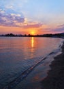 Sunset landscape at Eretria beach Euboea Greece