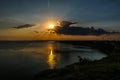 Beautiful dramatic sunset at cape Kaliakra, Black Sea, Bulgaria Royalty Free Stock Photo