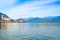 Sunset landscape of Lake Maggiore, Italy Royalty Free Stock Photo
