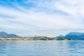 Sunset landscape of Lake Maggiore, Italy Royalty Free Stock Photo