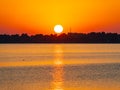 Sunset landscape of Lake Overholser