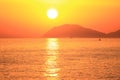 Sunset landscape near Dubrovnik, Adriatic sea, Croatia Royalty Free Stock Photo