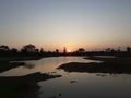 Sunset landscape at our village pond.  This nature always super nature. Royalty Free Stock Photo