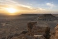 Sunset landscape over the salt lake of Bahariya oasis as seen from the top of Jebel Dist