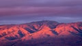 Sunset landscape in South San Francisco bay with storm clouds covering the sky; mountains slopes and peaks part of the Diablo Royalty Free Stock Photo