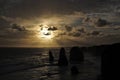 Sunset landscape view the Twelve Apostles Great Ocean Road in Victoria Australia Royalty Free Stock Photo