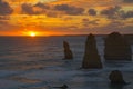 Sunset landscape view the Twelve Apostles Great Ocean Road in Victoria Australia Royalty Free Stock Photo