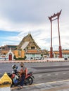 Sunset landscape of Wat Suthat Thep Wararam