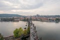 Sunset landscapes of Charles Bridge and the cityscapes with Prague Castle, Prague, Czech Republic Royalty Free Stock Photo