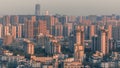 Sunset landscapes of the city skyline in Hangzhou, China