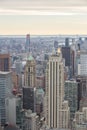 Sunset landscapes of the city skyline in New York, USA