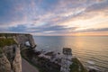 Sunset landscapes in Etretat, Brittany, France