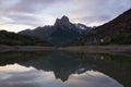 Sunset at the Lanuza reservoir, in the Aragonese Pyrenees, Huesca, Spain