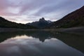 Sunset at the Lanuza reservoir, in the Aragonese Pyrenees, Huesca, Spain