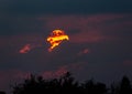 Sunset in late summer over the German city of Fuerth Royalty Free Stock Photo