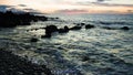 Sunset On The Lava Rock Shoreline of Ulua Beach